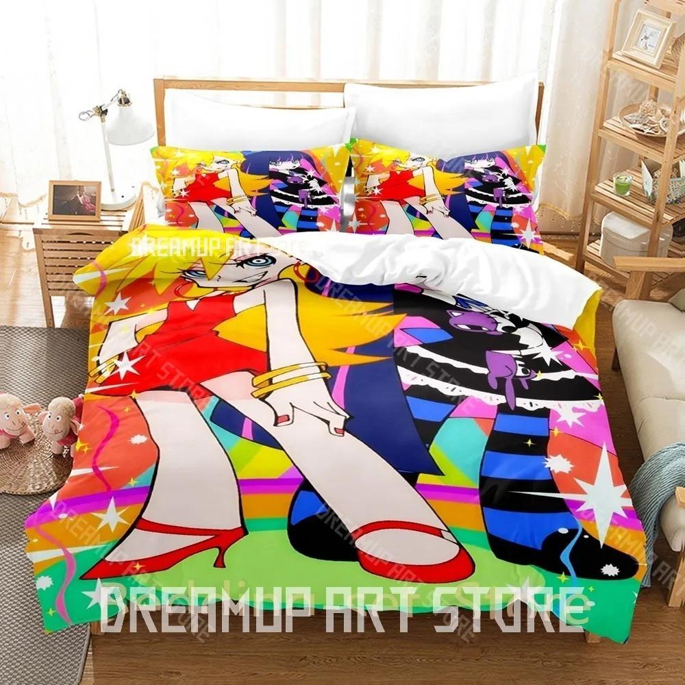 3D Print Panty And Stocking Bedding Set Single Twin Full Queen King Size Bed Set Adult Kid Bedroom Duvetcover Sets Anime Be