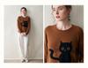 2025 Autumn/Winter Women's Cashmere Kitten Jacquard Long Sleeve Sweater - Round Neck