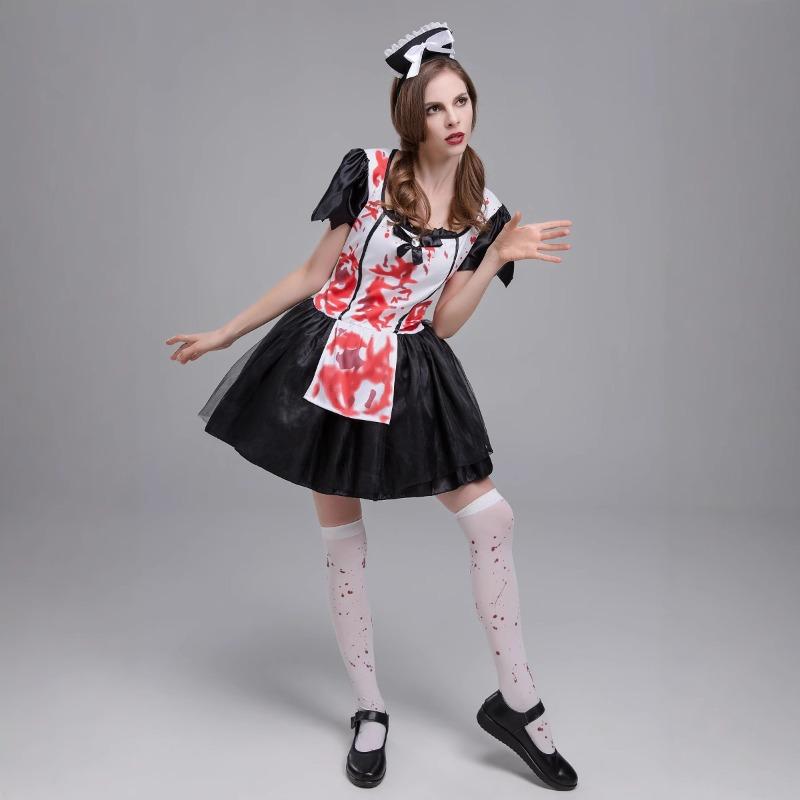 Halloween Horror Bloody Maid Costume Maid Zombie Demon Zombie Costume Ghost Festival Party Costume