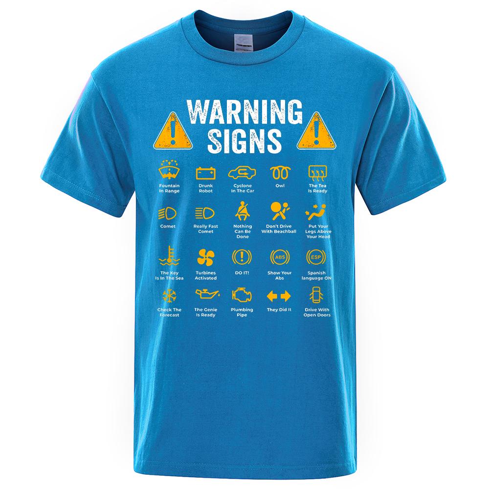 Funny Driving Warning Signs 101 Auto Mechanic Gift Driver T-Shirt Fashion Casual T Shirt Cotton Mens Tops Tees Casual Oversized