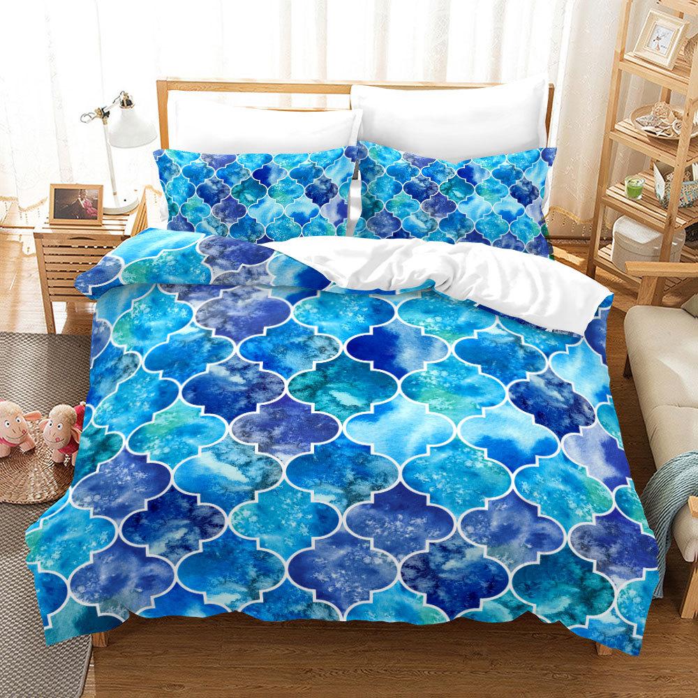 Farbe Marmor 3D Dreidimensional Digitaldruck Bettbezug Dreiteilig Bettbezug Kissenbezug