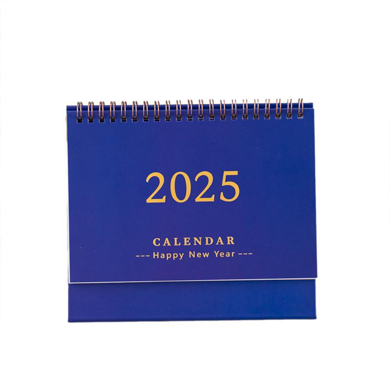 Small Desk Calendar 2024-2025, Standing Flip Desktop Calendar From 2024 To 2025 - Metal Ring Twin-Wire Binding Desktop Calendar