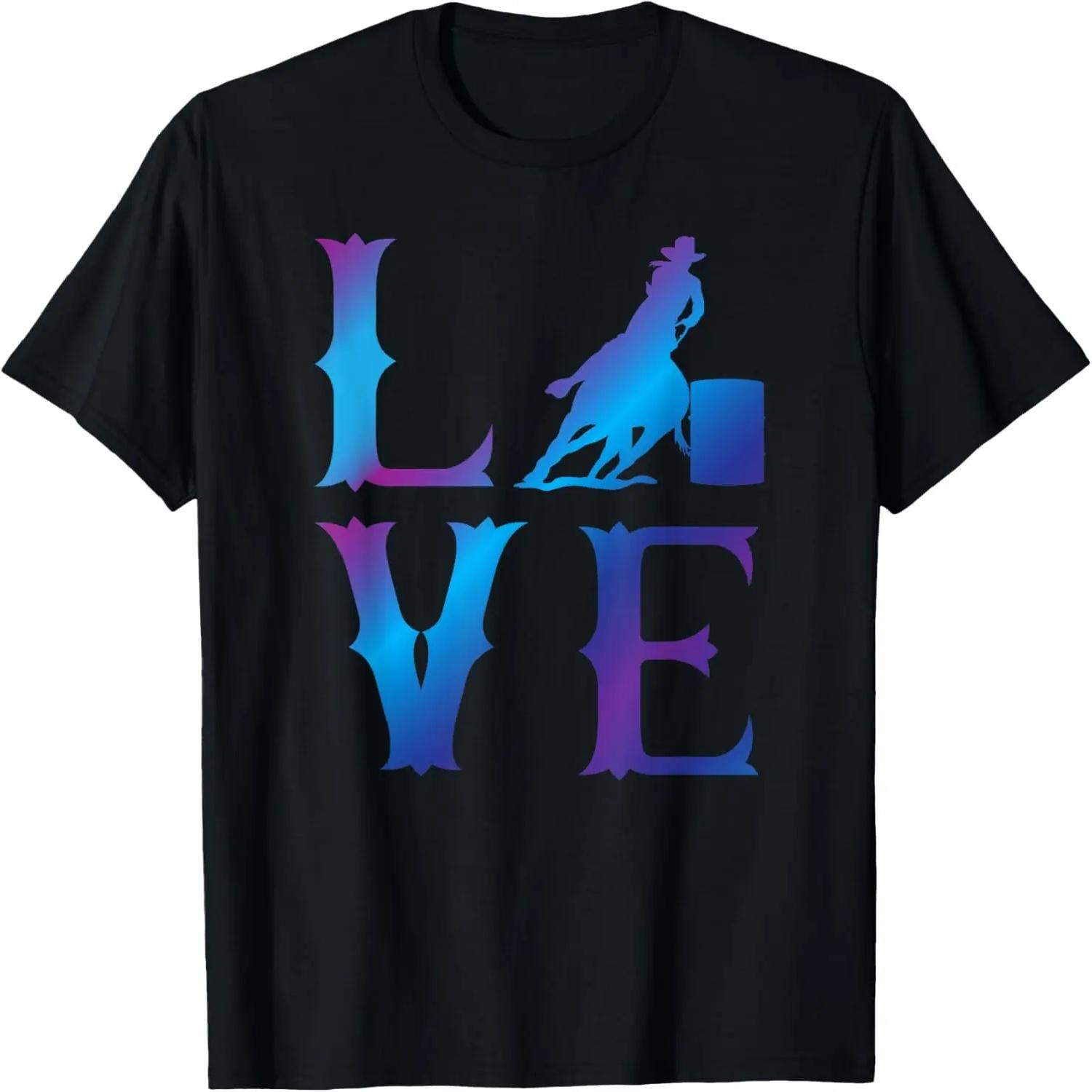 Rodeo Barrel Racing LOVE Distressed Blue T-Shirt S чёрный