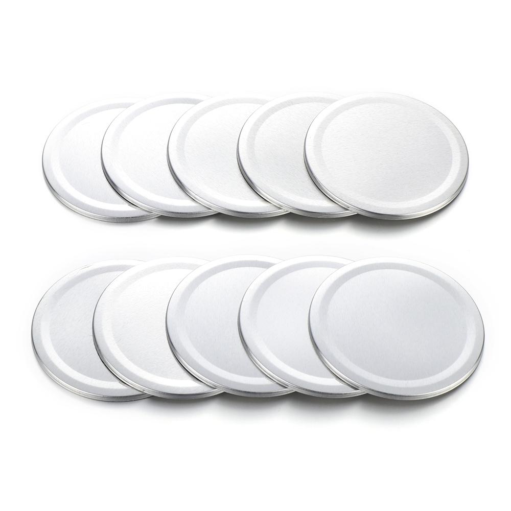 10pc/10set Split-type Bottles Lid Wide Mouth Tinplate Jar Caps Canning Lids Mason Jar Lid Storage Bands