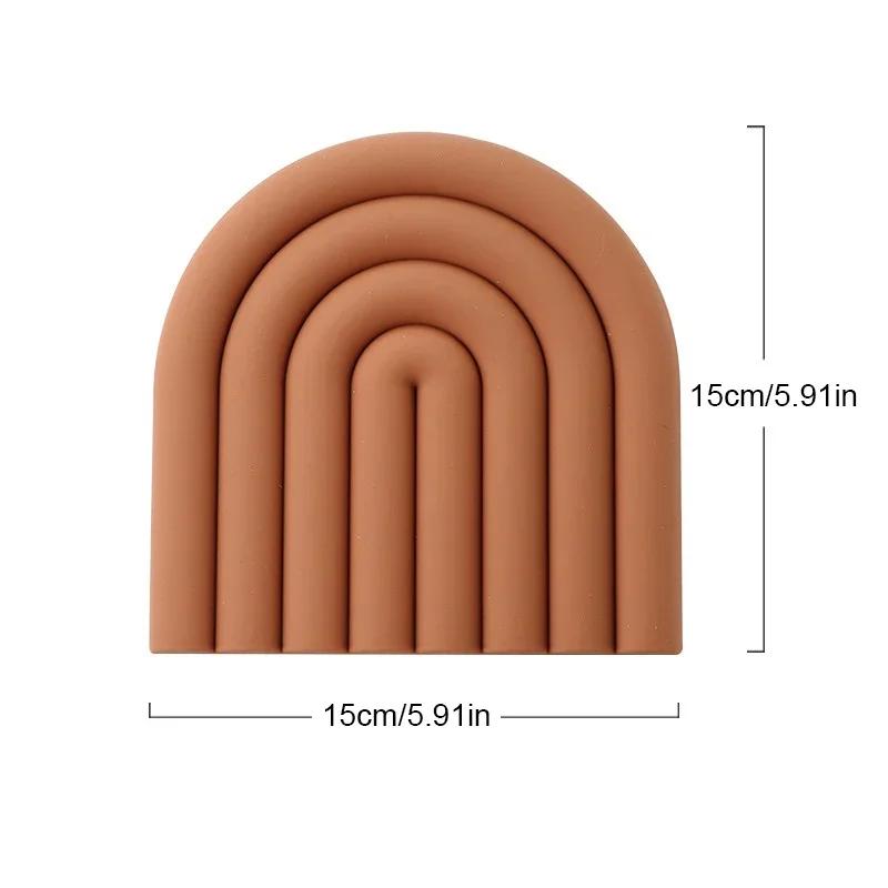 

Утолщенные силиконовые коврики для стола Rainbow, подставки под кастрюли, коврики для горячих блюд, прихватки, термостойкие коврики для сковородок и чашек 15x15cm