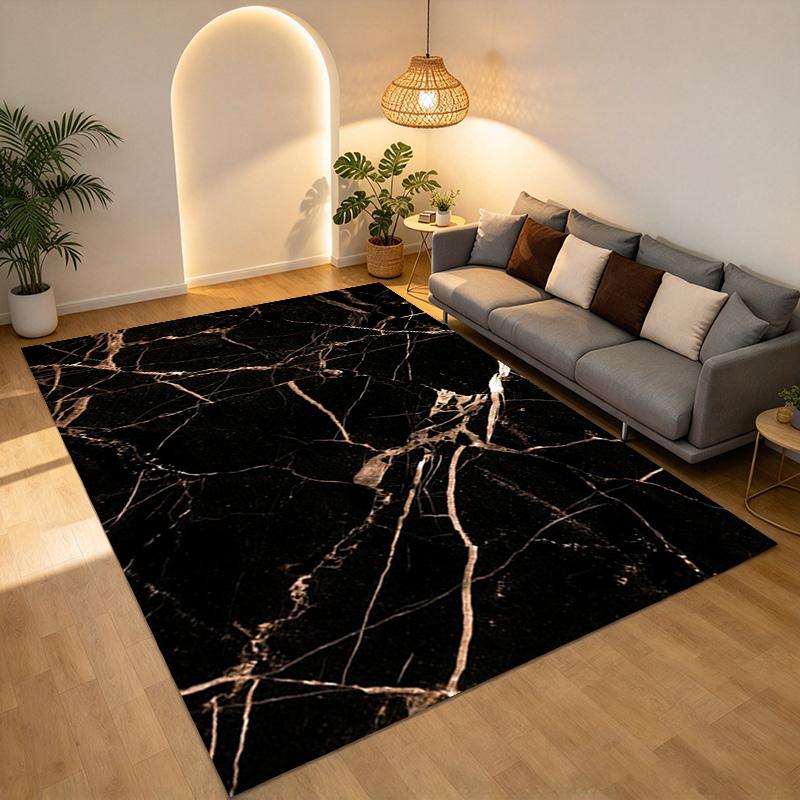 Black Marble Living Room Nonslip Area Rug Soft Carpet For Bedroom Game Playroom Sofa Office Home Decor Doormat Christmas Gift C9301442