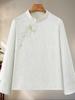 Women's Long Sleeve Chinese Style Velvet Top for Spring/Autumn