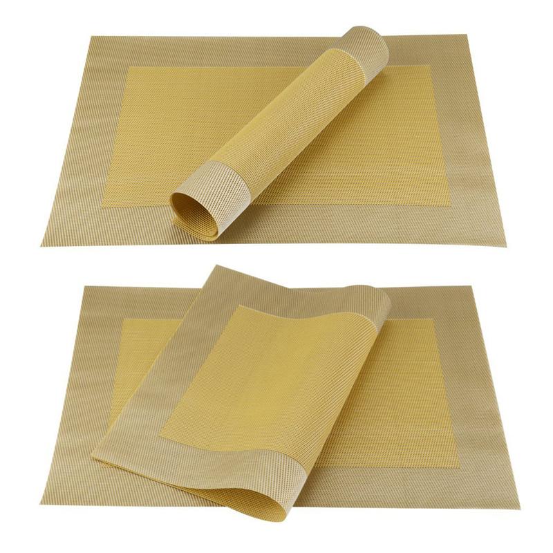 4/6pcs Set Table Mat Geometric PVC Placemat Kitchen Table Linens Pad Cup Coasters for Coffee Dining Table Napkins Home Decor