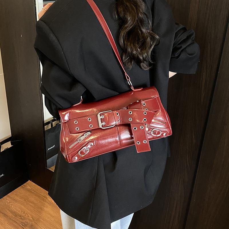 New Fashion Underarm Bag Women's Belt Buckle Shoulder Messenger Bag