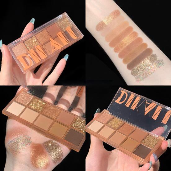 Eyeshadow Palette Flash Shiny Low Saturation 10-color Eyeshadow Palette for Autumn