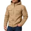 Men'S Loose Jacket Fashionable Multi Pocket Hooded Jacket