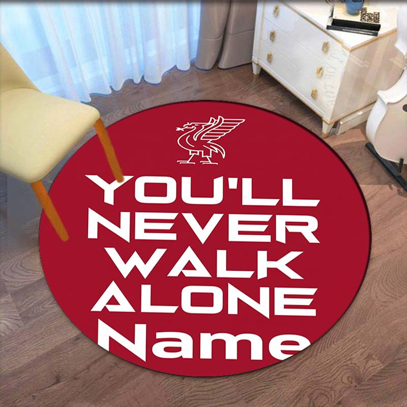 Benutzerdefinierter Name Liverpool Football Club Aufgedruckter Runder Teppich Teppich Stuhlteppich Bereichsteppich Eingang Fußmatten, für Bürostuhl Wohnzimmer Schlafzimmer Küchenraum.