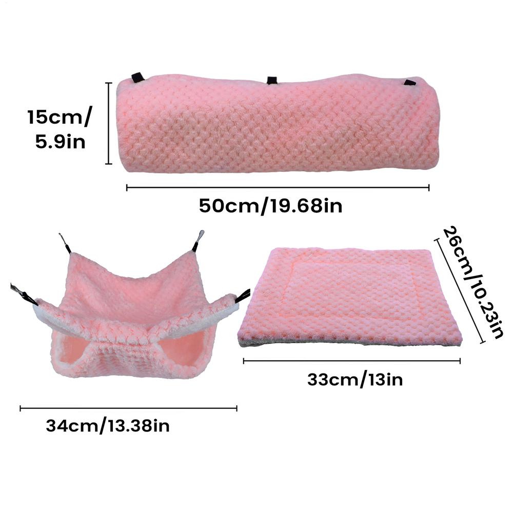 Chinchilla Hammock Cave Tunnel Mat Warm Small Animal Hammock For Sugar Glider Ferret Cage Sleeping Resting Hiding Playing