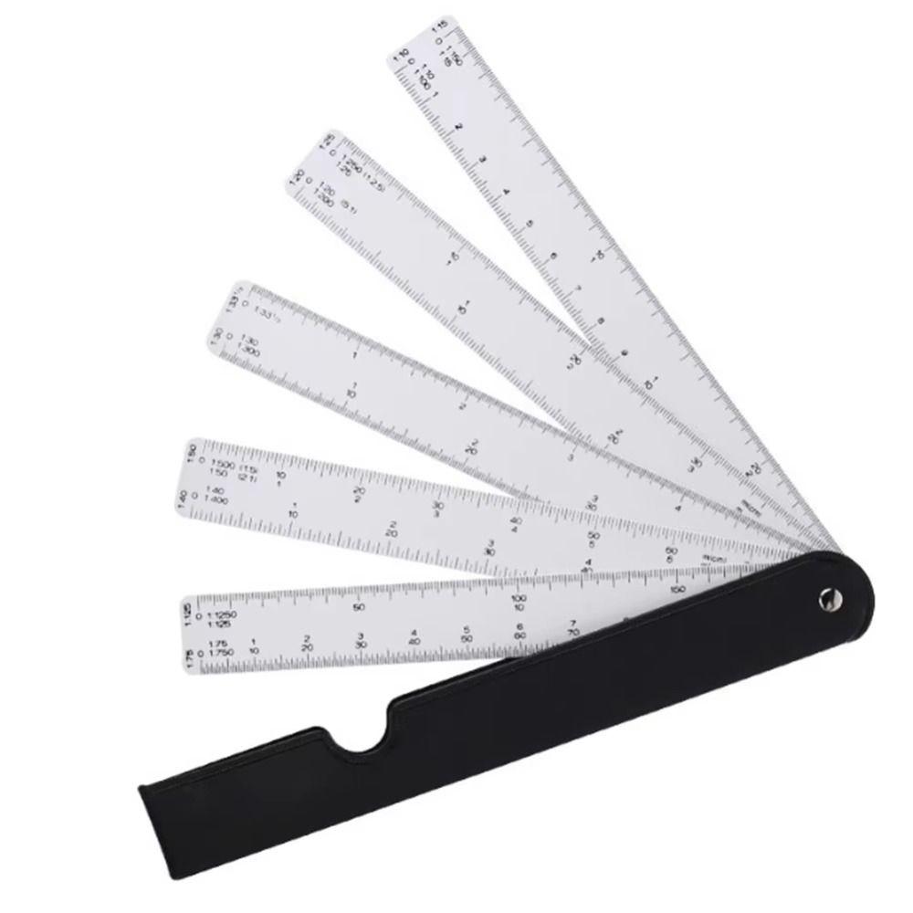 5 Blades Fan Shape Scale Ruler Multifunctional Scale Ruler Foldable Rulers  Engineering Architects