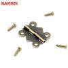 30pcs NAIERDI 20mm X17mm Bronze Gold Silver Mini Butterfly Door Hinges Cabinet Drawer Jewellery Box Hinge For Furniture Hardware