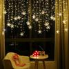 3.5M Christmas Light Led Snowflake Curtain Icicle Fairy String Lights Outdoor Garland for Home Party Garden New Year Decoration
