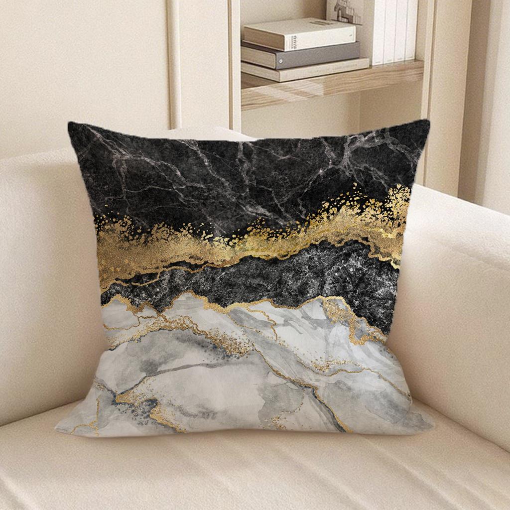 Marmormuster mit Gold verzierte KissenbezügeGeeignet für Sofa Auto Schlafzimmer dekorativer Kissenbezug Kissenbezug