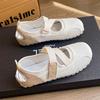 Retro white French flat Mary Jane women's shoes 2025 new summer light mouth round head versatile bag head sandals