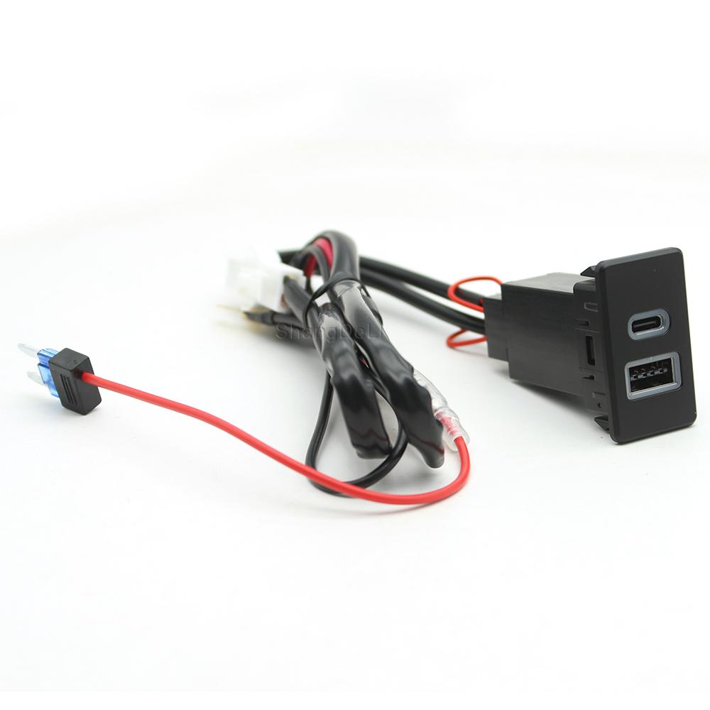 Car USB Charger PD Fast Phone Charging QC3.0 Dual Port Interface Socket Adapter for Nissan Paladin Patrol Y60 Y61 Accessories