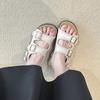 Version platform belt buckle casual open-toed sandals wear retro one-pedal beach shoes