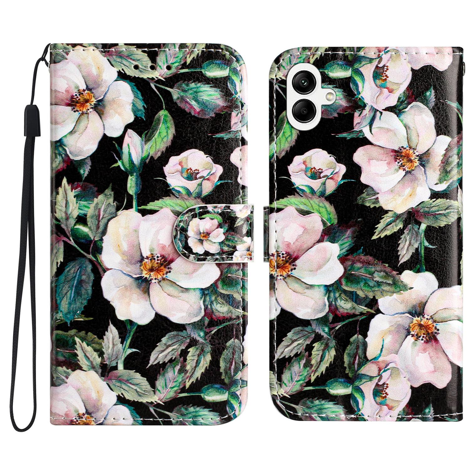 

For Samsung Galaxy A06 4G Wallet Case Printed Pattern Design Leather Phone Cover Magnolia