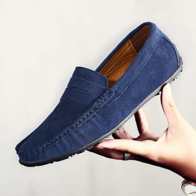 Mocasines de Cuero de Alta Calidad para Hombre Zapatos Casuales Slip on para Hombre Moda Flats Zapatos de Conducción para Hombre Mocasines Diez Colores Talla 38-47