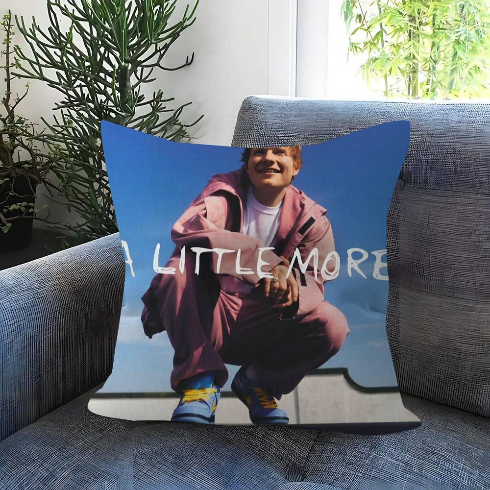 Pop Singer E-Ed S-Sheeran Play Double-Sided Printed Pillow Cover Short Plush Suitable Living Rooms Bedrooms Throw Cushion Cover