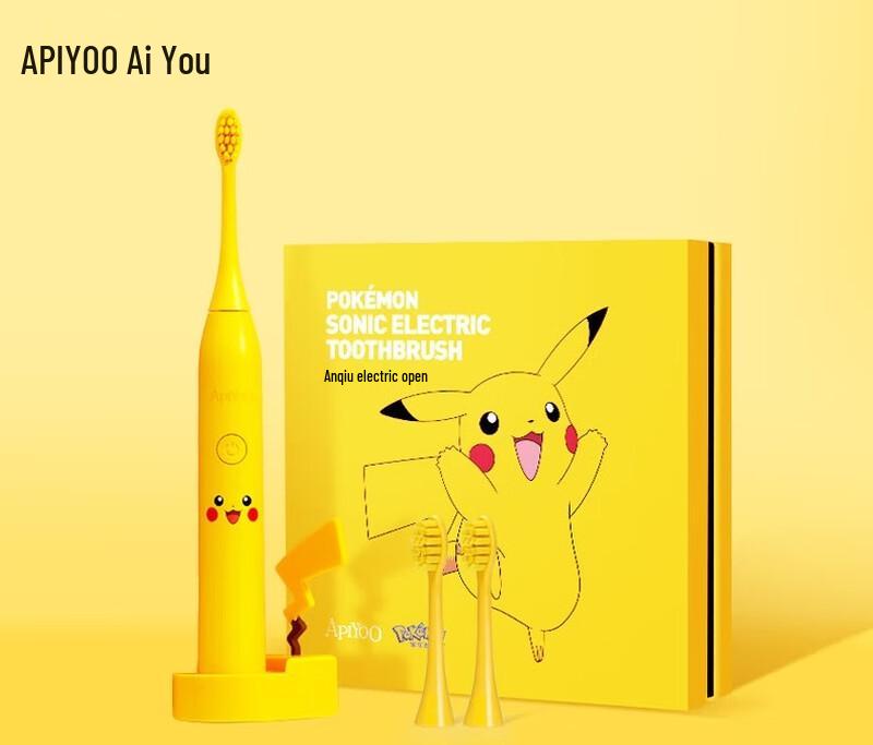 ApiYoo Pokémon Pikachu Sonic Electric Toothbrush Gift Set