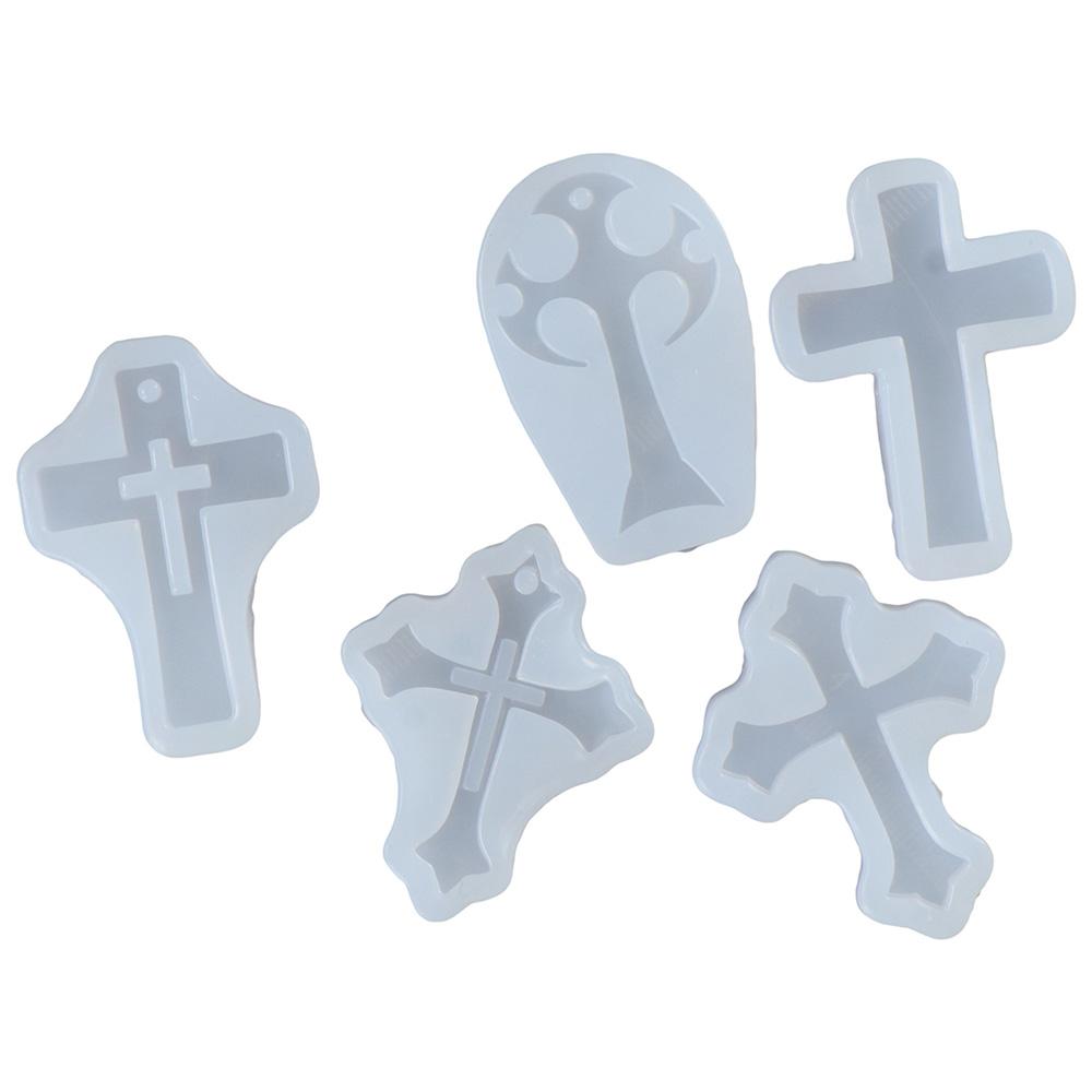 5pcs White Silicone Molds Set Silicone Cross Shape Silicone  Jewelry Making