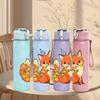 1PC Floral Autumn Fox Art 750ml Color Plastic Sports Water Bottle Leakproof Flip Straw Lid Suitable for Sports Office Home Use