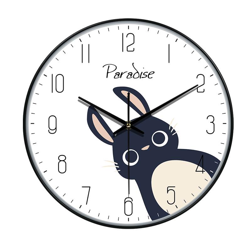 8inch Creative Cartoon Wall Clock Silent Movement Non Ticking Wall Mounted Clock Simple Bedroom Kitchen Office Home Decoration