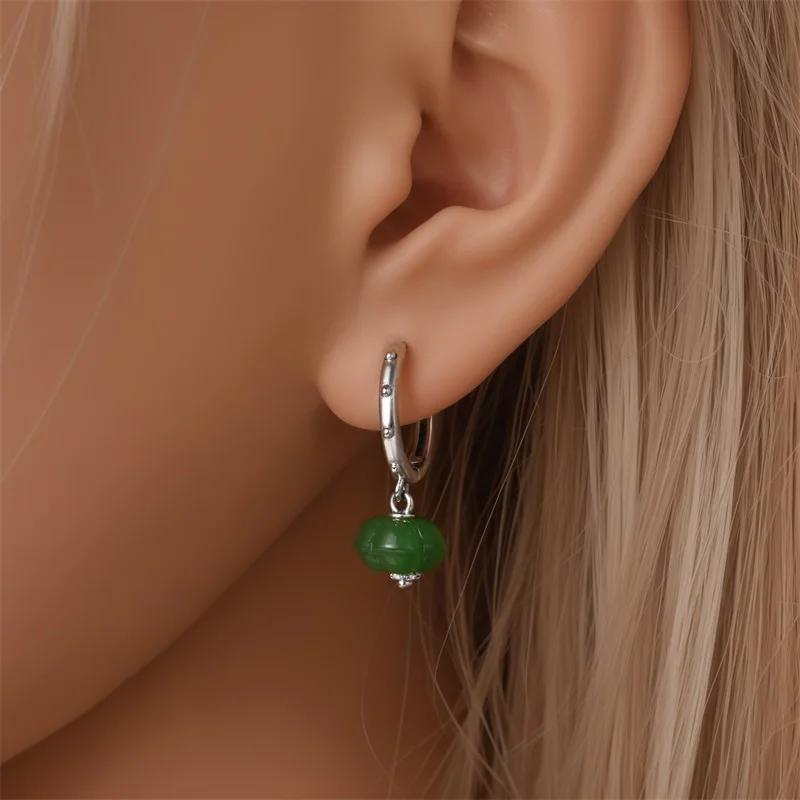 Original Earrings 925 Silver Fruit Series Cherry Strawberry Hoop Earrings Ear Studs Zircon Making Jewelry for Women Girl Party