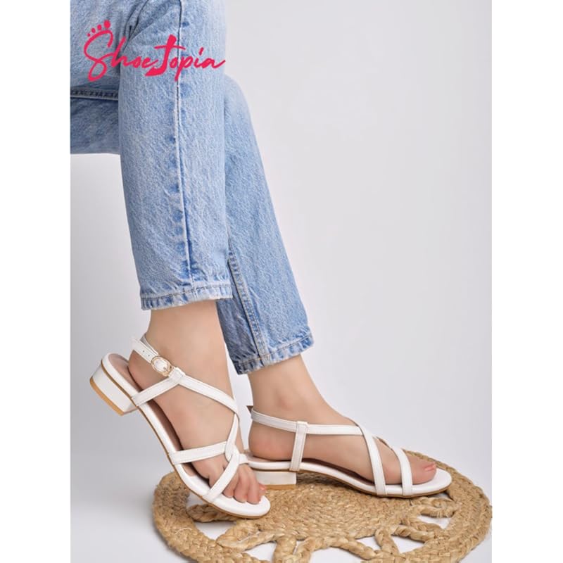 Shoetopia Women'S Snd-179 Heeled Sandal-4 Kids Uk (Snd-179-White)-Eu37