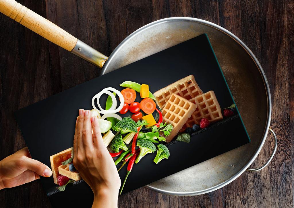 GLASS PLATE CUTTING BOARD 52x30 FOOD