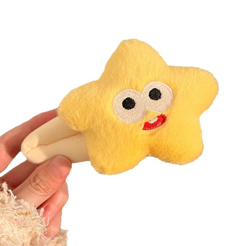 Cute Cartoon Plush Heart Hair Clip – Girly Side Bangs Bendy Accessory