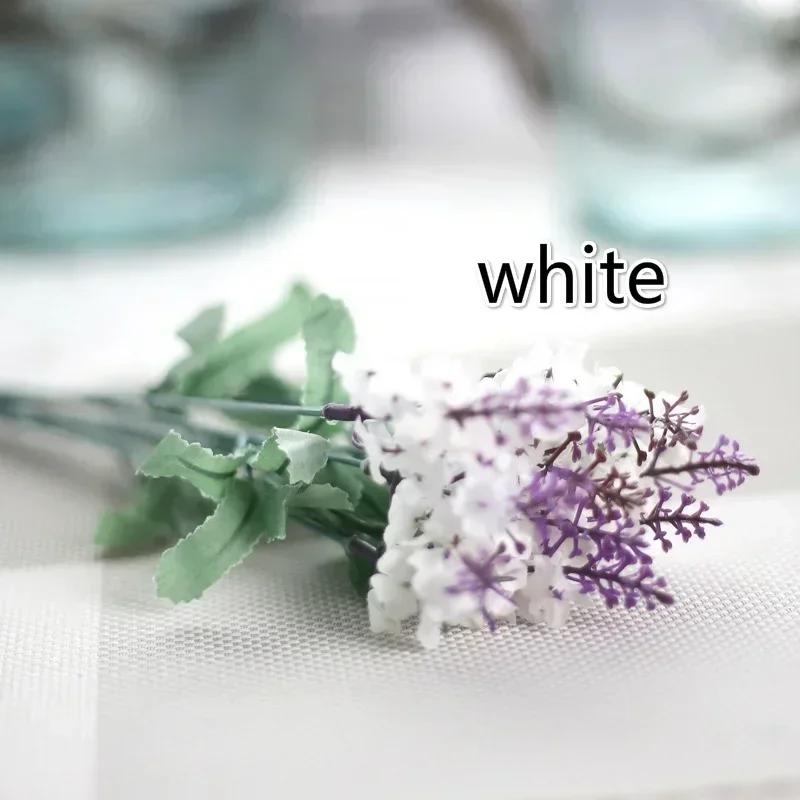 1 Pcs Artificial Lavender Flowers Leaves Bouquet Home Wedding Garden Decor Flowers