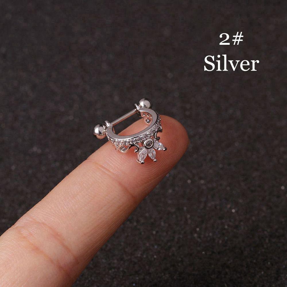 Clou D'oreille Zircon Hélice Argent - Acier Inoxydable, Zircone, Marque Origami Jewels