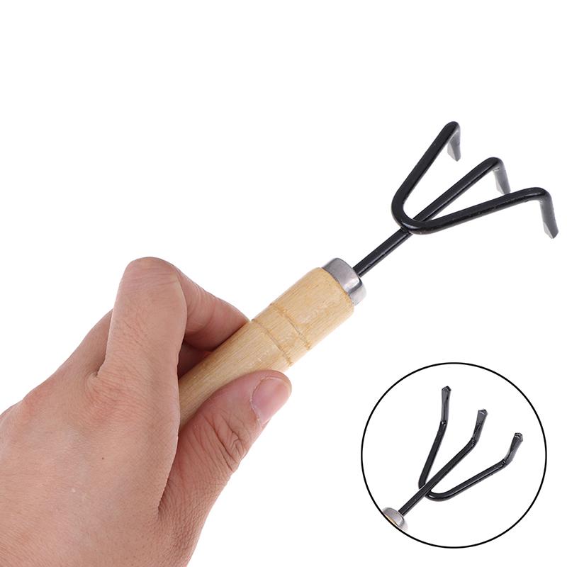 3 Adet/takım Mini Bahçe Alet Setleri Kürek Tırmık Kürek Bonsai Alet Seti Ahşap Saplı