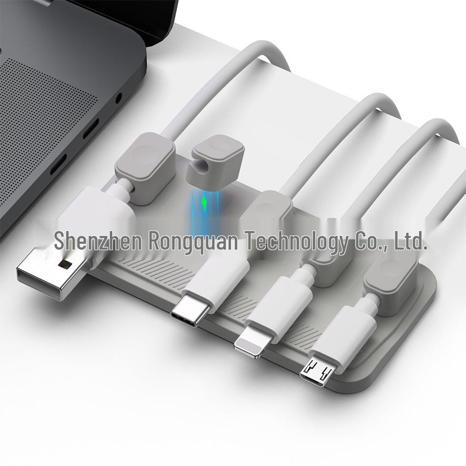 Magnetic Desktop Cable Organizer & Self-Adhesive Cord Holder