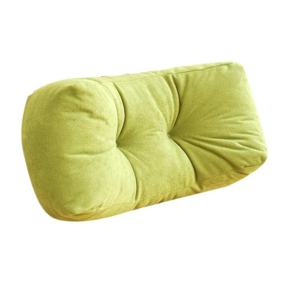 

Soft Lumbar Support Pillow 35x16x20cm Low Back Pain Relief Chair Cushion for Car Seat Bed зелений