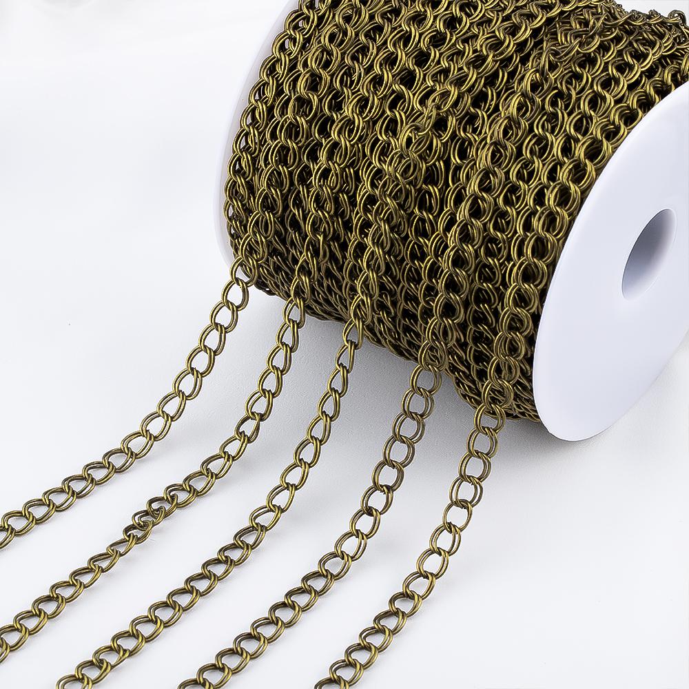 

2M 1M 0.5M Antique Bronze Width 6mm Iron Double Extended Chain Necklace Chains Diy Jewelry Making Supplies Necklace Accessories 0.5meter