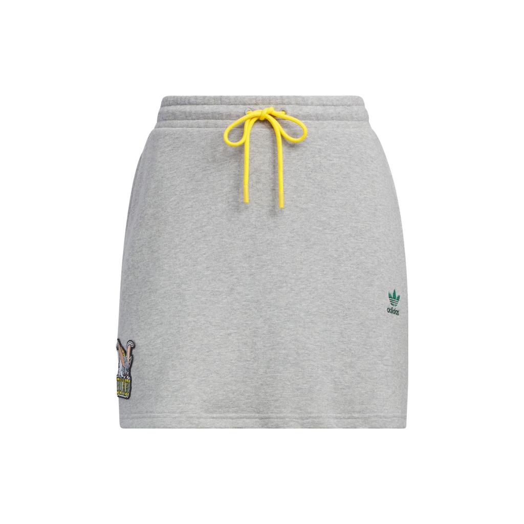 Adidas Originals Disney Dumbo Embroidered Cartoon Graphic Cropped Mid Waist Skirt Women Bottoms Medium-Ash IN1039