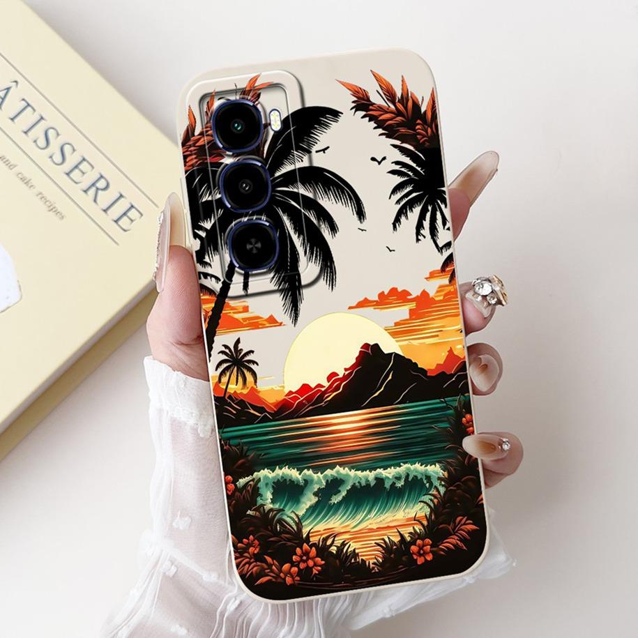 For Itel City 100 Case Luxury Sunset Marble Painted Soft Liquid Silicone Shockproof Cover For Itel City 100 2025 City100 4G Capa