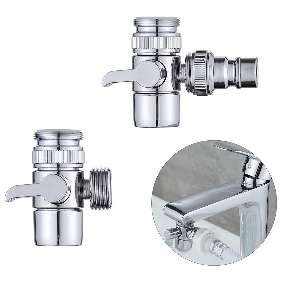 Kitchen Bathroom Sink Faucets Diverter Valve Connection Faucet Three-way Splitter One-in-two-out Joint Water Pipe Fittings Thick