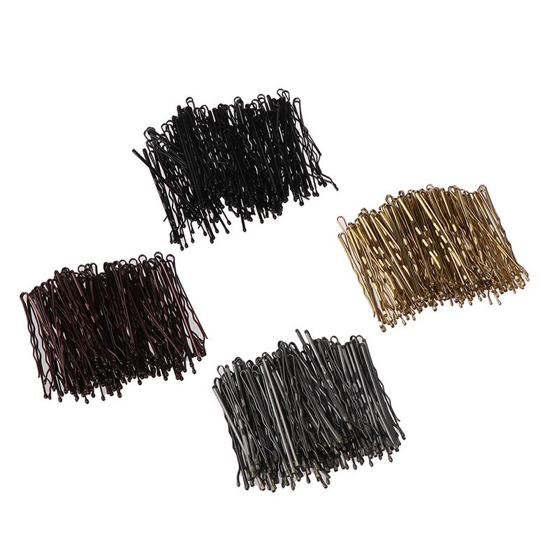 100Pcs Wedding Hair Clips Barrette Hairpins Black Side Wire Folder Styling Tools