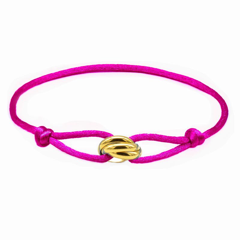 Braccialetto lucky con perline per coppia, amicizia, anelli in acciaio inossidabile, regolabile, impermeabile, braccialetto per amanti per donne, uomini, gioielli