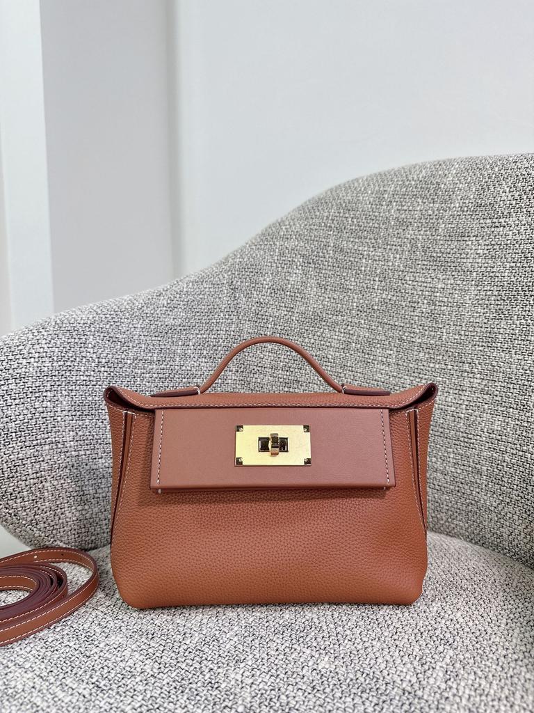 Togo cowhide 2424 bag lychee pattern shoulder bag hand bag high-end dumpling bag portable messenger bag female