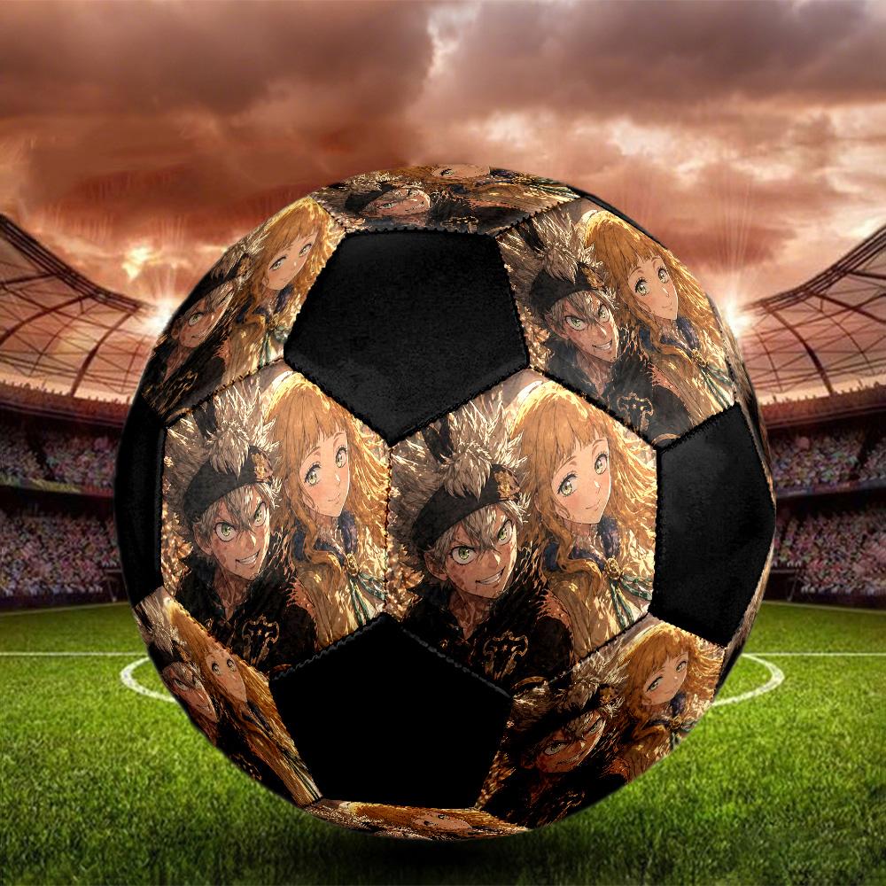 Black Clover2 Soccer Ball Colorful All Ages Machine Stitched PVC Competition Ready Durable High-Bounce.SIZE5