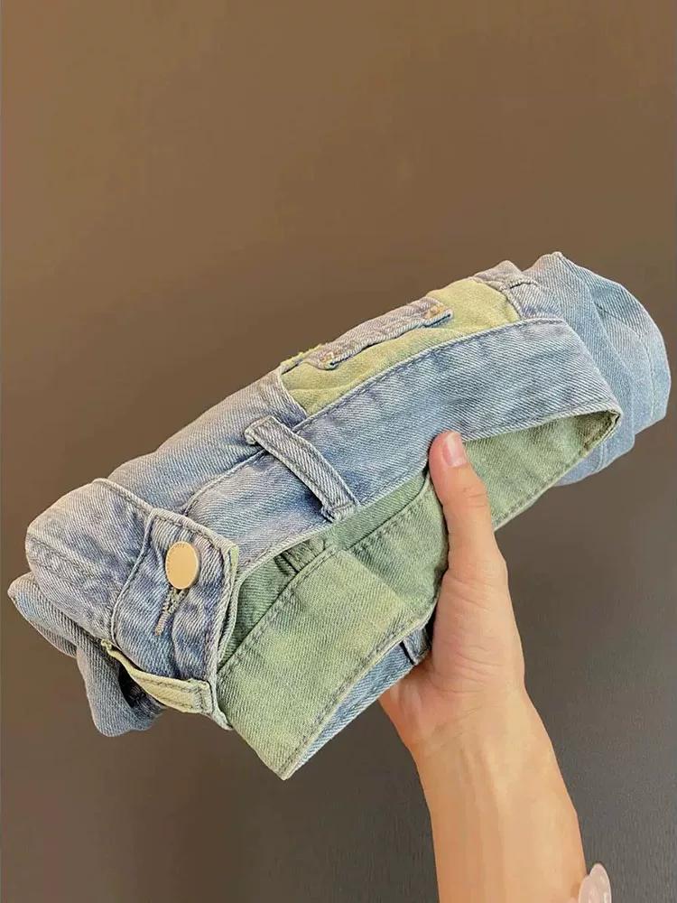 

Plus-Size Women s Clothing 2026 Summer Thin High-Waisted Mint Green Cropped Dad Jeans for Chubby Women, Slimming Harem Nine-Point Pants S светло-синий/синий