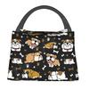 Cute English Bulldog Thermal Insulated Lunch Bag British Dogs Lunch Container for Outdoor Camping Travel Storage Meal Food Box